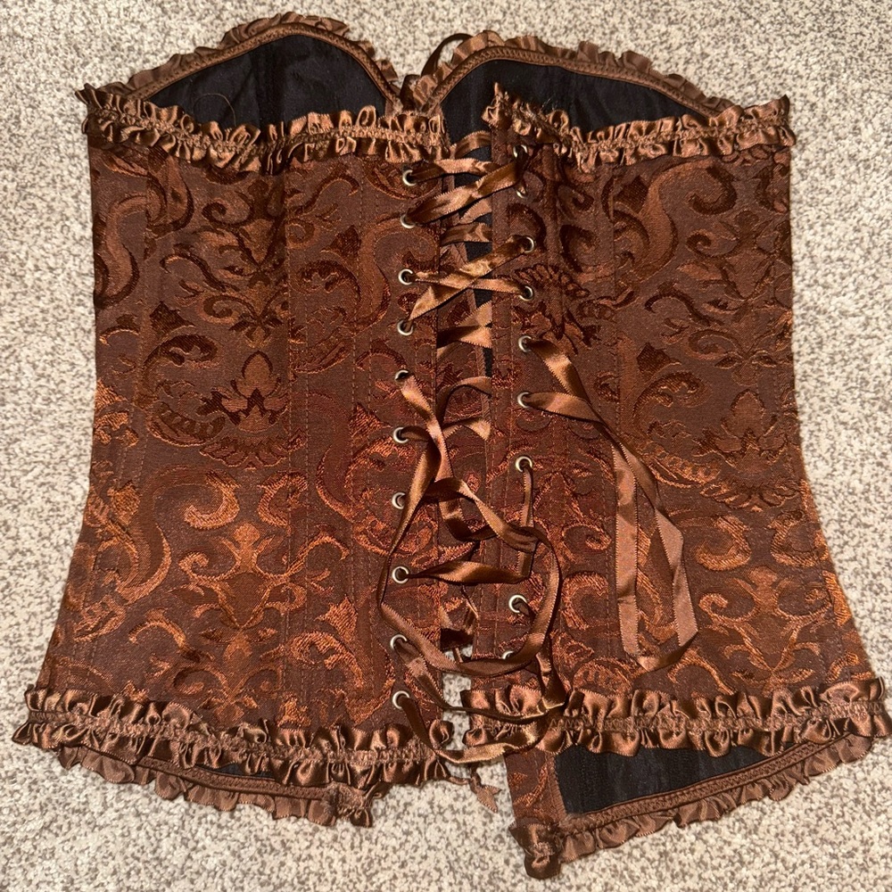 Brown Brocade Corset